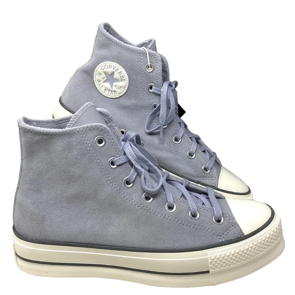 Converse Ctas Lift Hi Suede Platform Shoe Women Iron Gray Skate Sneakers A03251C